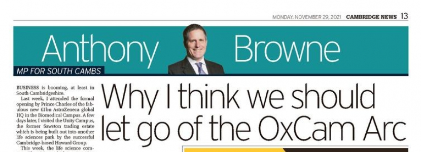 Anthony Browne MP Oxcam Arc